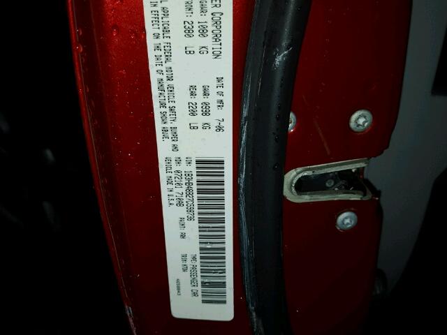 1B3HB48B27D598736 - 2007 DODGE CALIBER RED photo 10