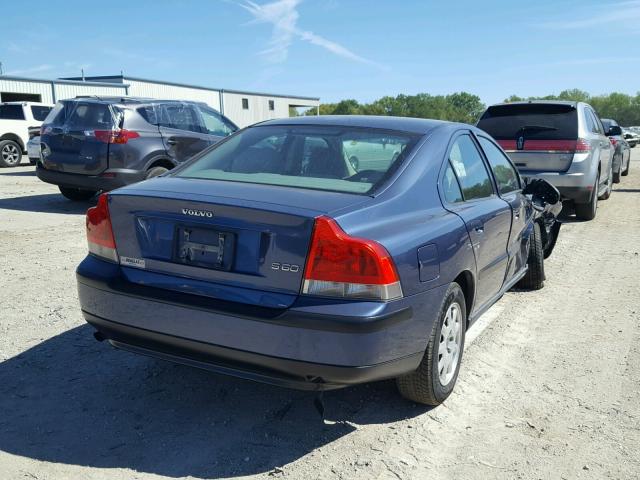 YV1RS61R422175662 - 2002 VOLVO S60 BLUE photo 4