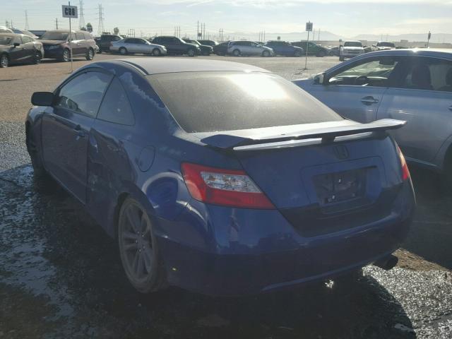 2HGFG21507H709188 - 2007 HONDA CIVIC SI BLUE photo 3