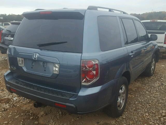 5FNYF28398B000264 - 2008 HONDA PILOT SE BLUE photo 4