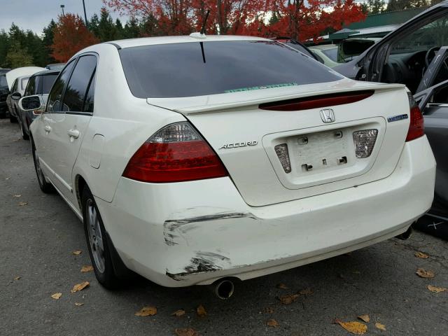 JHMCN36547C003316 - 2007 HONDA ACCORD HYB WHITE photo 3