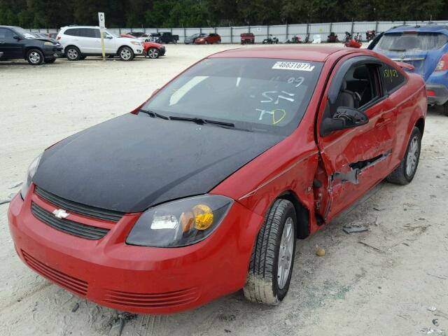 1G1AK15F677206192 - 2007 CHEVROLET COBALT LS RED photo 2