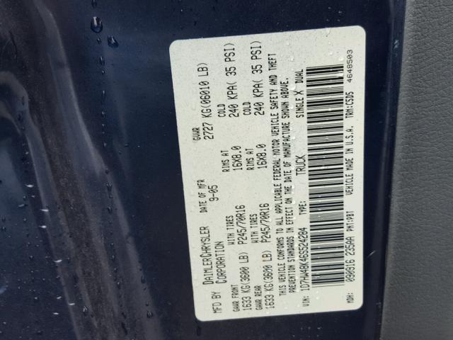 1D7HW48K46S524284 - 2006 DODGE DAKOTA QUA BLUE photo 10