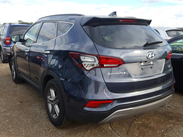 5NMZUDLB9HH023966 - 2017 HYUNDAI SANTA FE S BLUE photo 3