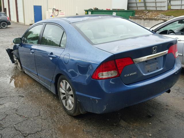 2HGFA16829H524190 - 2009 HONDA CIVIC BLUE photo 3