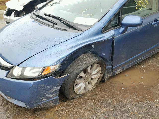 2HGFA16829H524190 - 2009 HONDA CIVIC BLUE photo 9