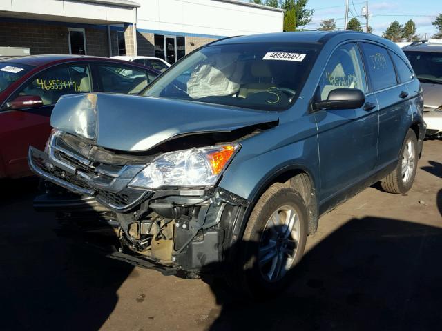 5J6RE4H56BL053944 - 2011 HONDA CR-V EX TEAL photo 2