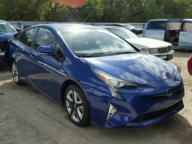 JTDKARFU4G3504631 - 2016 TOYOTA PRIUS BLUE photo 1