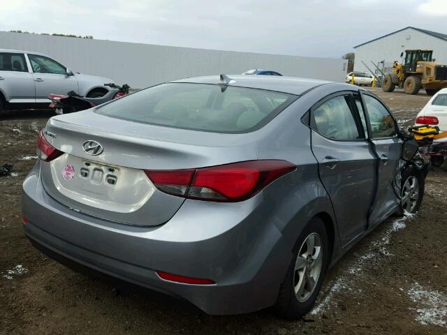 5NPDH4AE3FH578519 - 2015 HYUNDAI ELANTRA SE GRAY photo 4