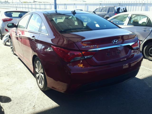 5NPEC4AC3EH946701 - 2014 HYUNDAI SONATA SE MAROON photo 3