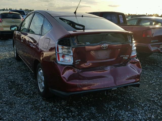 JTDKB20U253038501 - 2005 TOYOTA PRIUS BURGUNDY photo 3