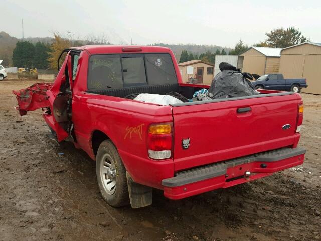 1FTYR10C8XPC05317 - 1999 FORD RANGER RED photo 3