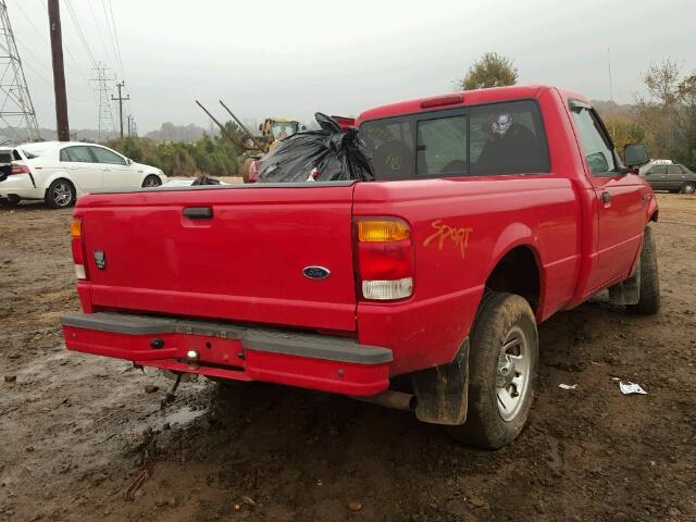 1FTYR10C8XPC05317 - 1999 FORD RANGER RED photo 4