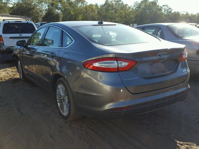 3FA6P0HD4ER303745 - 2014 FORD FUSION SE GRAY photo 3