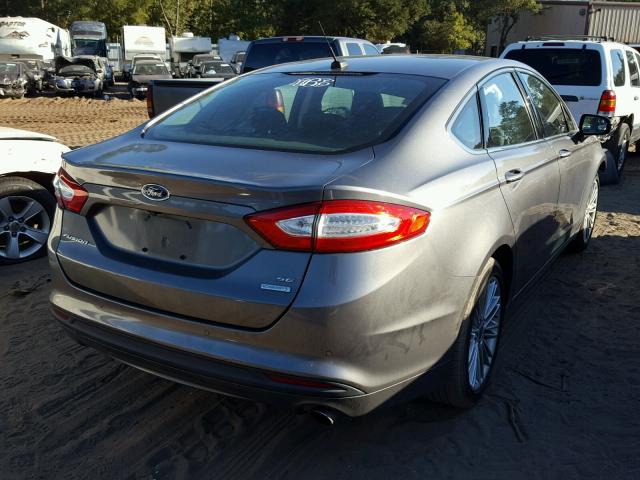 3FA6P0HD4ER303745 - 2014 FORD FUSION SE GRAY photo 4