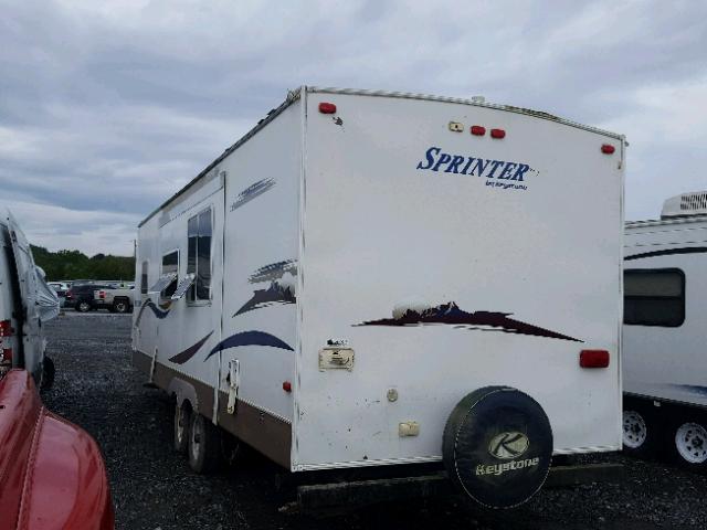 4YDT2642481532134 - 2008 KEYSTONE SPRINTER WHITE photo 3