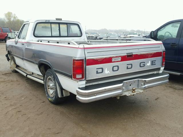 1B7HE16Y4NS590500 - 1992 DODGE D-SERIES D WHITE photo 3