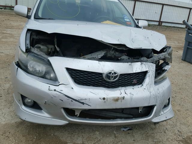 1NXBU40E29Z148006 - 2009 TOYOTA COROLLA SILVER photo 9