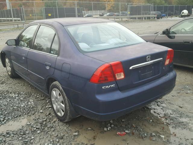 2HGES26781H534488 - 2001 HONDA CIVIC EX BLUE photo 3