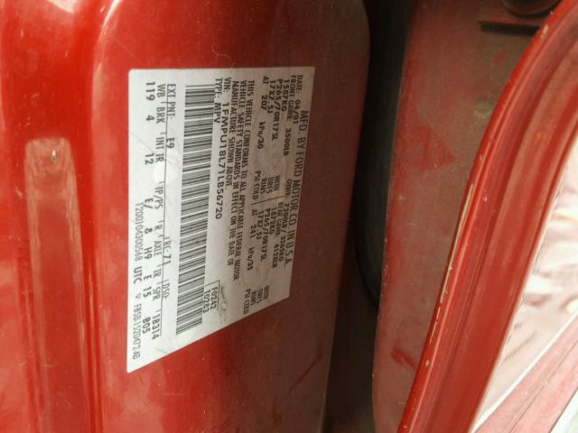 1FMPU18L71LB56720 - 2001 FORD EXPEDITION RED photo 10