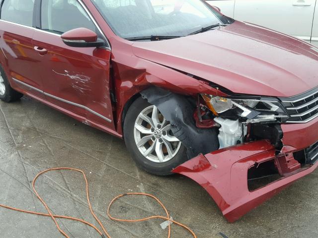 1VWAT7A30GC017822 - 2016 VOLKSWAGEN PASSAT MAROON photo 9