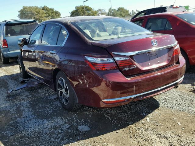 1HGCR2F38GA063675 - 2016 HONDA ACCORD LX MAROON photo 3