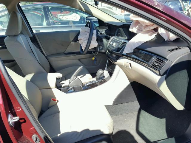 1HGCR2F38GA063675 - 2016 HONDA ACCORD LX MAROON photo 5