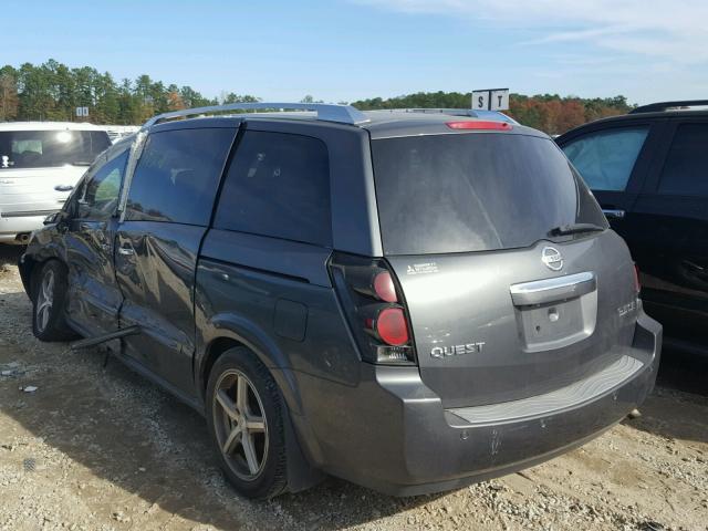 5N1BV28U17N119648 - 2007 NISSAN QUEST S GRAY photo 3