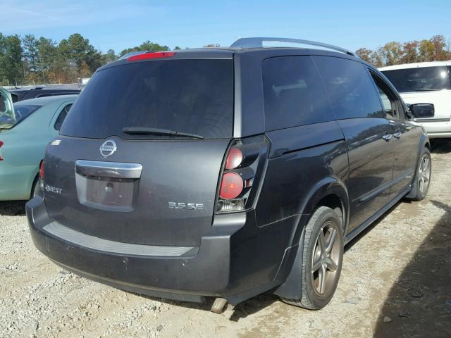 5N1BV28U17N119648 - 2007 NISSAN QUEST S GRAY photo 4