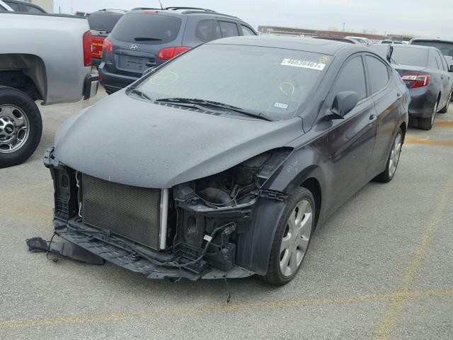 KMHDH4AEXCU308409 - 2012 HYUNDAI ELANTRA BLACK photo 2