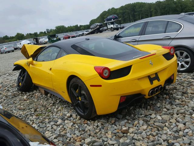 ZFF67NFA6B0180401 - 2011 FERRARI 458 ITALIA YELLOW photo 3