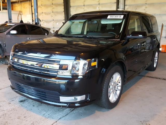 2FMGK5C85FBA06175 - 2015 FORD FLEX SEL BLACK photo 2