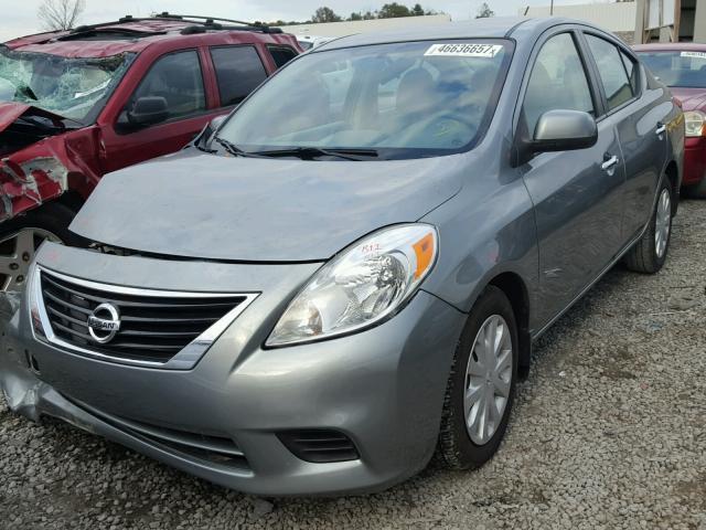 3N1CN7AP3DL863759 - 2013 NISSAN VERSA S GRAY photo 2