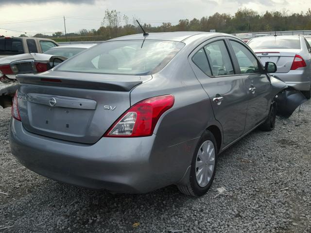 3N1CN7AP3DL863759 - 2013 NISSAN VERSA S GRAY photo 4