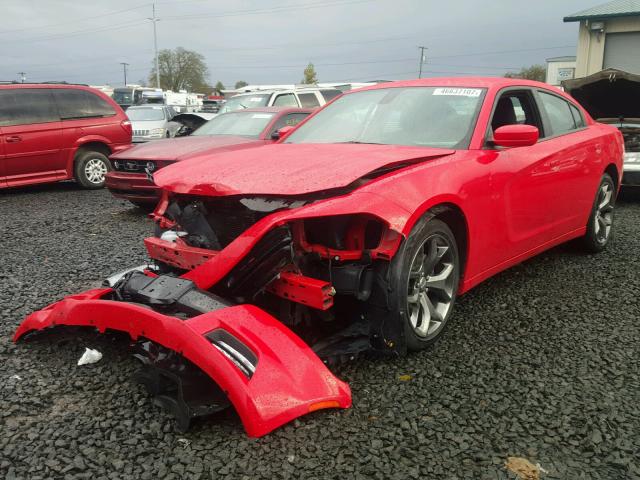 2C3CDXHG2FH738810 - 2015 DODGE CHARGER SX RED photo 2