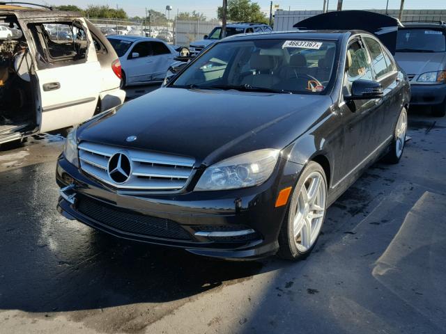 WDDGF5EB9BA447210 - 2011 MERCEDES-BENZ C BLACK photo 2