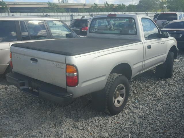 5TENM92N12Z067328 - 2002 TOYOTA TACOMA SILVER photo 4