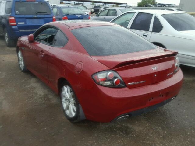 KMHHN66F97U250886 - 2007 HYUNDAI TIBURON GT RED photo 3