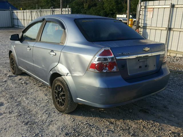 KL1TD56687B044022 - 2007 CHEVROLET AVEO BASE Көк фото 3
