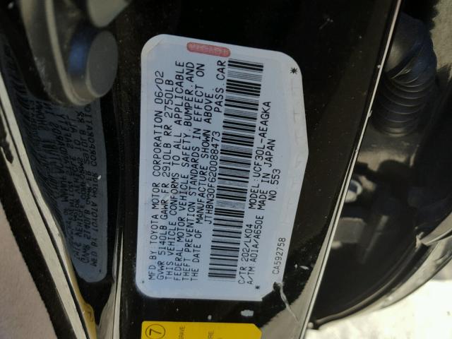 JTHBN30F620088473 - 2002 LEXUS LS 430 BLACK photo 10