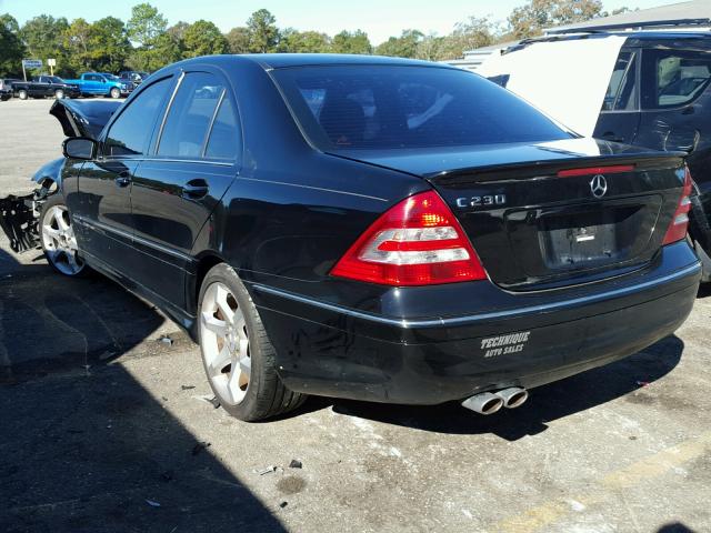 WDBRF52H67F928410 - 2007 MERCEDES-BENZ C 230 BLACK photo 3