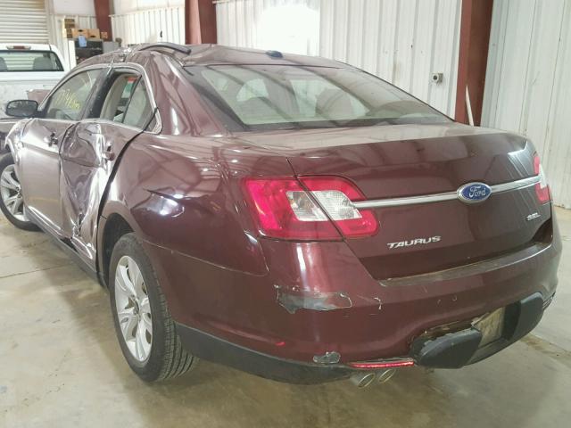 1FAHP2EW0CG140980 - 2012 FORD TAURUS SEL MAROON photo 3