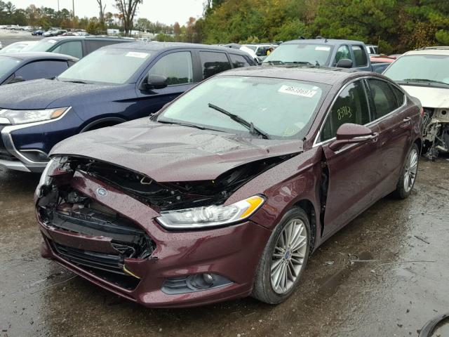 3FA6P0H98DR242877 - 2013 FORD FUSION SE BURGUNDY photo 2