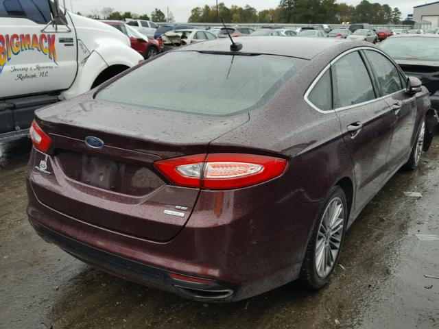 3FA6P0H98DR242877 - 2013 FORD FUSION SE BURGUNDY photo 4