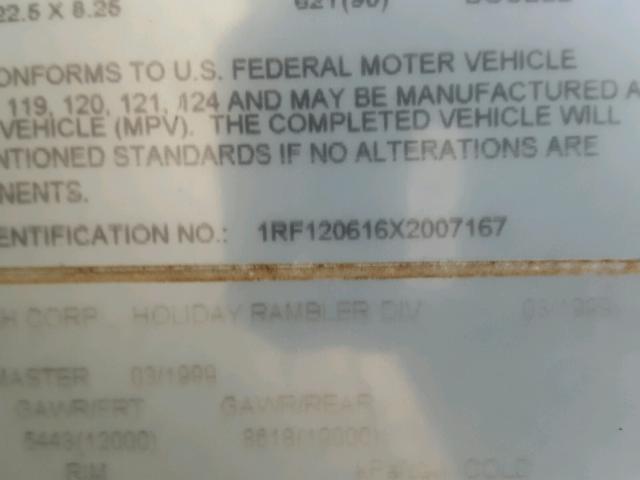 1RF120616X2007167 - 1999 ROADMASTER RAIL DYANASTER WHITE photo 10