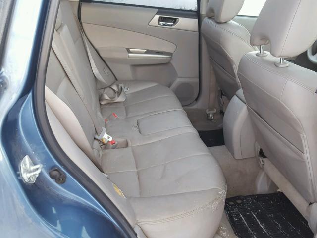JF2SH64639H771958 - 2009 SUBARU FORESTER 2 BLUE photo 6