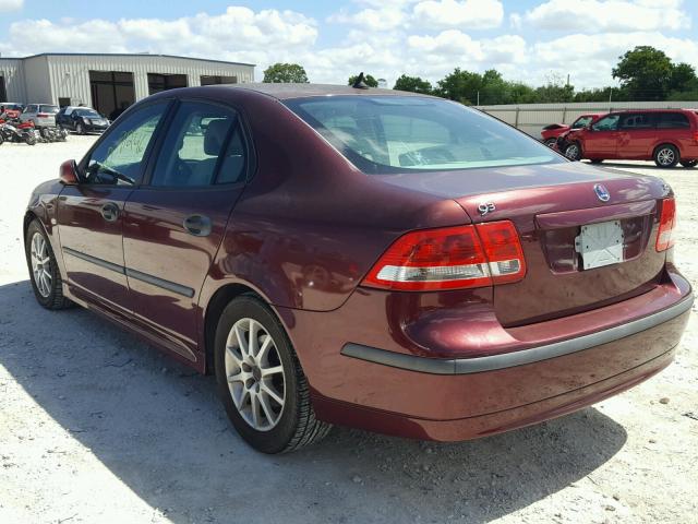 YS3FD49Y441021523 - 2004 SAAB 9-3 ARC MAROON photo 3