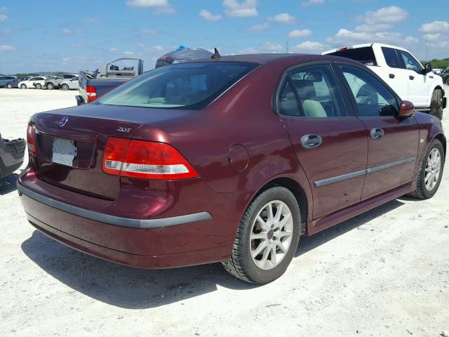 YS3FD49Y441021523 - 2004 SAAB 9-3 ARC MAROON photo 4