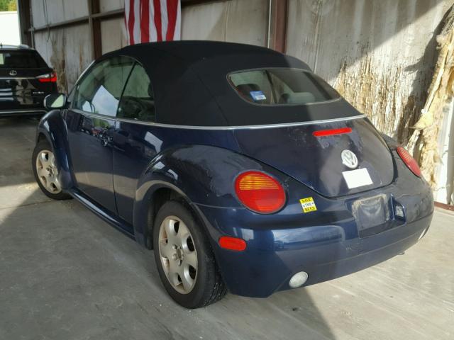 3VWCK21Y33M301867 - 2003 VOLKSWAGEN NEW BEETLE BLUE photo 3