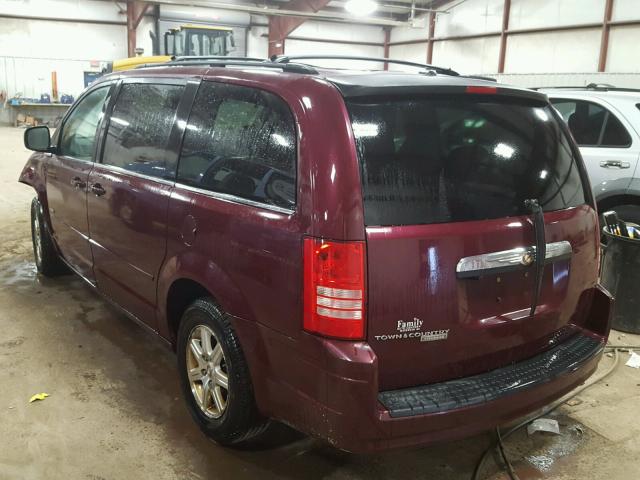 2A8HR54P68R730826 - 2008 CHRYSLER TOWN & COU BURGUNDY photo 3